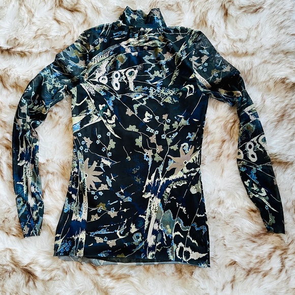 Ted Baker Mock Roll Neck Mesh Long Sleeve Top - Picture 9 of 11